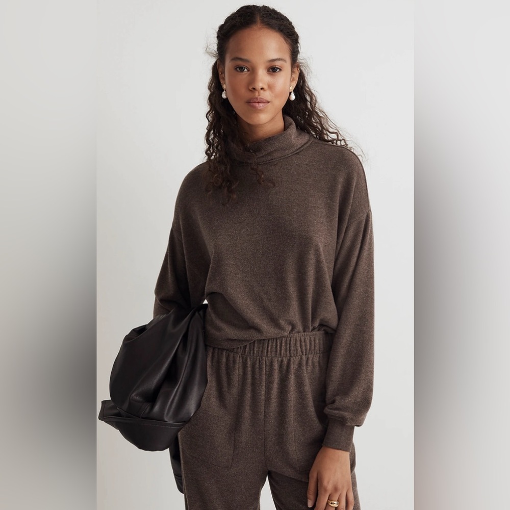 Madewell Brushed Jersey Funnelneck Sweater